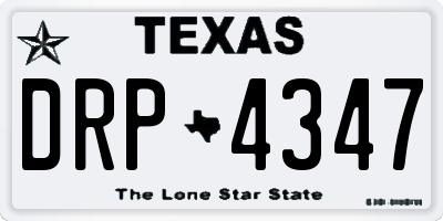 TX license plate DRP4347