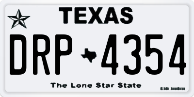 TX license plate DRP4354