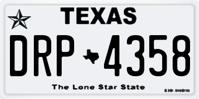 TX license plate DRP4358