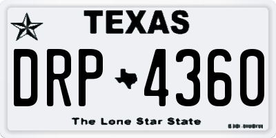 TX license plate DRP4360