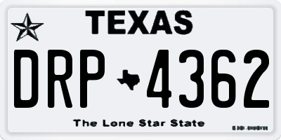 TX license plate DRP4362