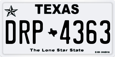 TX license plate DRP4363