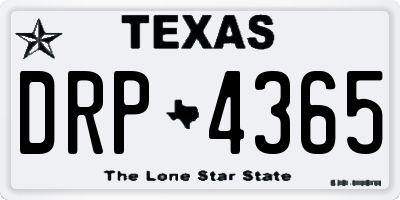 TX license plate DRP4365