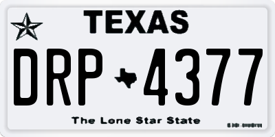 TX license plate DRP4377