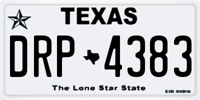 TX license plate DRP4383