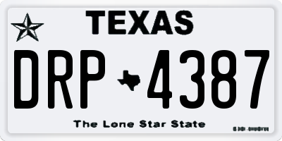 TX license plate DRP4387