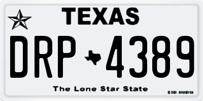 TX license plate DRP4389