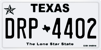 TX license plate DRP4402
