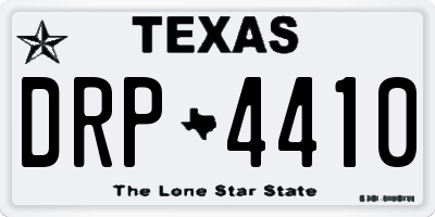 TX license plate DRP4410