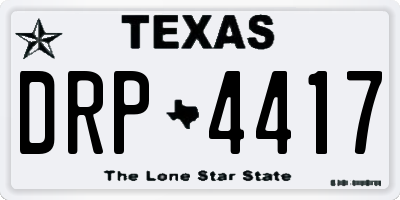 TX license plate DRP4417