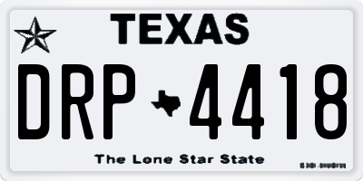 TX license plate DRP4418