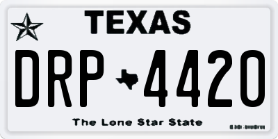 TX license plate DRP4420