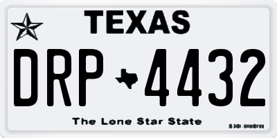 TX license plate DRP4432