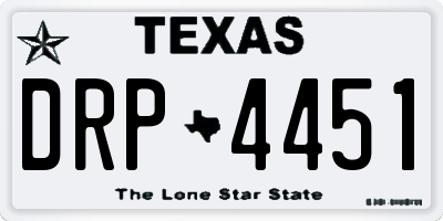TX license plate DRP4451