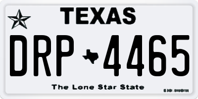 TX license plate DRP4465
