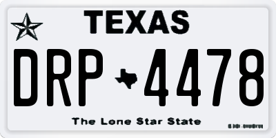 TX license plate DRP4478
