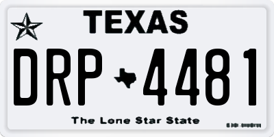 TX license plate DRP4481
