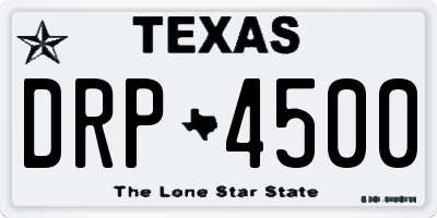 TX license plate DRP4500