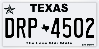 TX license plate DRP4502
