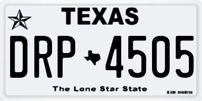 TX license plate DRP4505