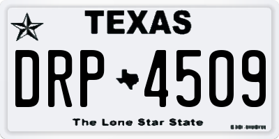 TX license plate DRP4509