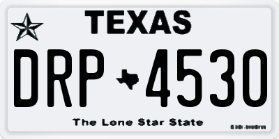 TX license plate DRP4530