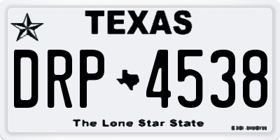 TX license plate DRP4538
