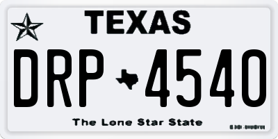 TX license plate DRP4540