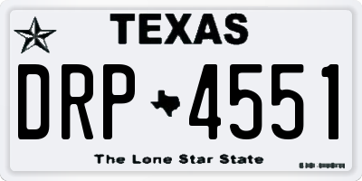 TX license plate DRP4551