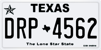 TX license plate DRP4562