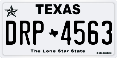 TX license plate DRP4563