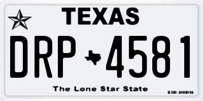 TX license plate DRP4581