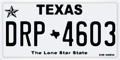 TX license plate DRP4603