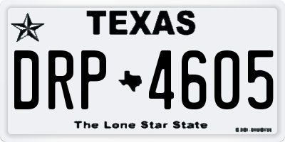 TX license plate DRP4605