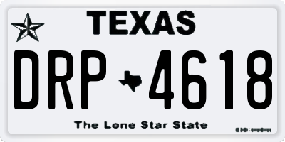 TX license plate DRP4618