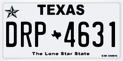 TX license plate DRP4631