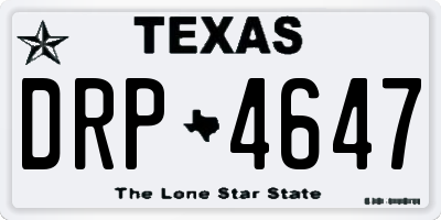 TX license plate DRP4647