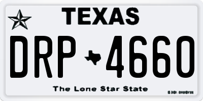 TX license plate DRP4660