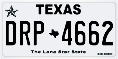 TX license plate DRP4662