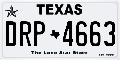 TX license plate DRP4663