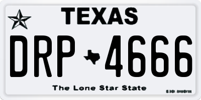 TX license plate DRP4666