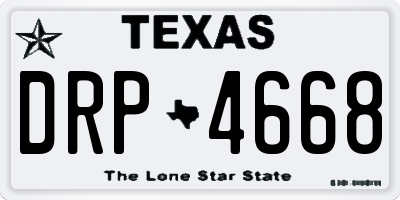 TX license plate DRP4668