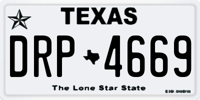 TX license plate DRP4669