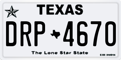 TX license plate DRP4670