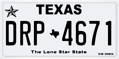 TX license plate DRP4671