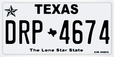 TX license plate DRP4674