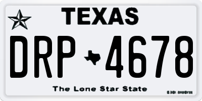 TX license plate DRP4678