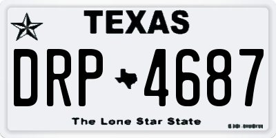 TX license plate DRP4687