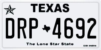 TX license plate DRP4692