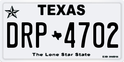 TX license plate DRP4702